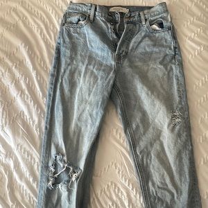 Denim straight leg jeans